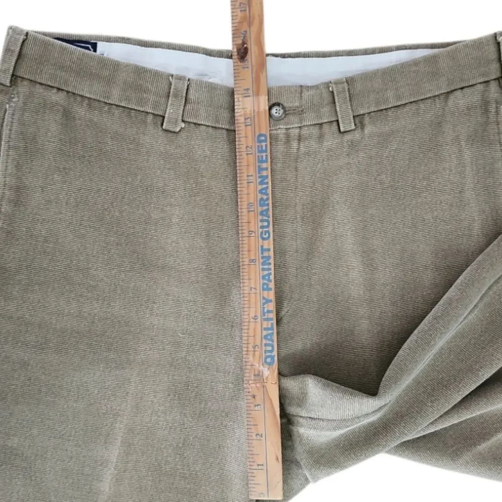 Men’s Tan Textured Dress Pants 34x28 Classic Khaki Work Trousers Timeless